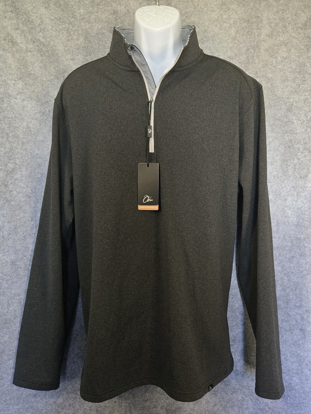Obla Performance Pullover Charcoal Black XL NWT UPF 50+
